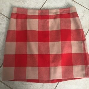 J. Crew Buffalo Plaid Red Skirt - Size 2